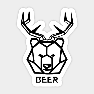 Bear + Deer =  Beer! Funny Hunting Animal Lover Shirts: Cool Beer Gifts Sticker